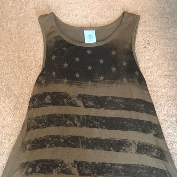 Green American Flag Tank Top - Picture 2 of 3